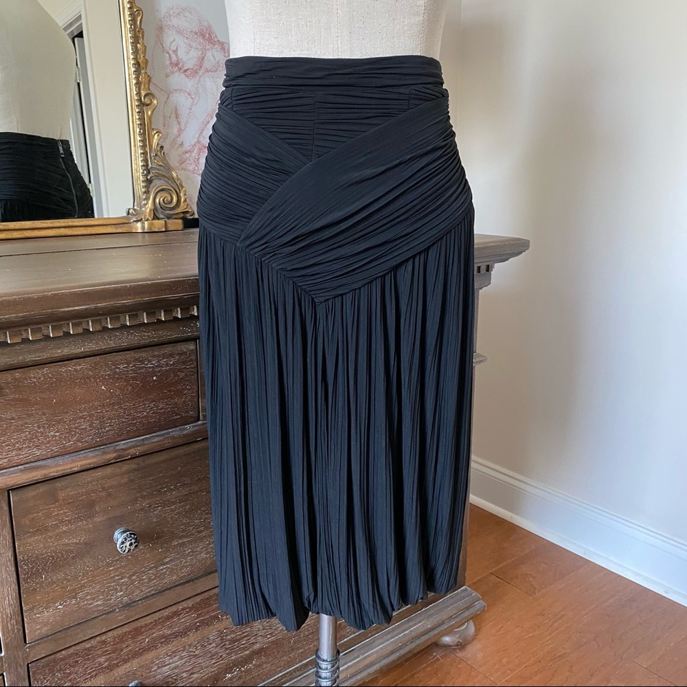 Burberry prorsum black ruched skirt size 40